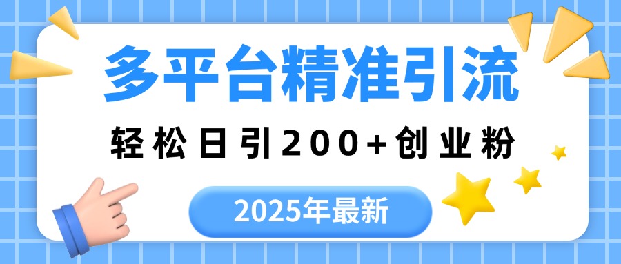 2025年最新多平台精准引流，轻松日引200+云创网-网创项目资源站-副业项目-创业项目-搞钱项目云创网